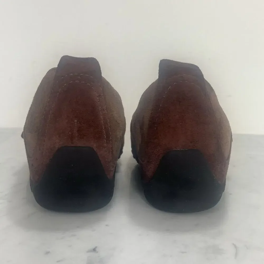 MERRELL Plaza Bandeau Mary Jane Women 9.5 Cherry Oak Brown Suede Slip-On EUC